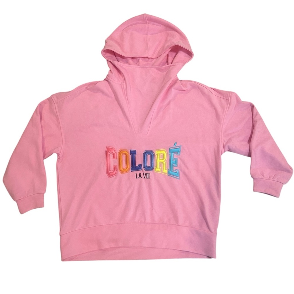 Nocturne Colore’ Sweatshirt Pink Hoodie Cotton Blend NWT Size Medium